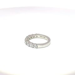 Silver Round Cubic Zirconia Half-Eternity Ring