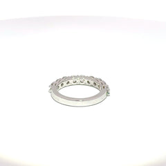 Silver Round Cubic Zirconia Half-Eternity Ring