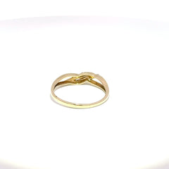 9ct Yellow Gold Twisted Crossover Diamond Ring