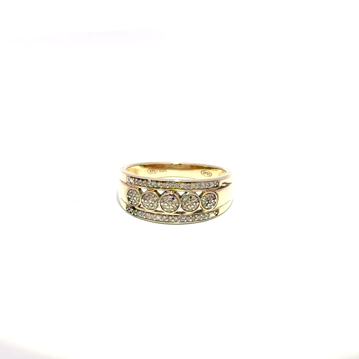 9ct Yellow Gold Diamond Multi-Stone Ring