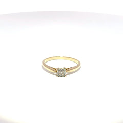 9ct Yellow Gold Diamond Cluster Ring