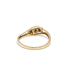 9ct Yellow Gold Three-Stone Diamond Bypass Ring