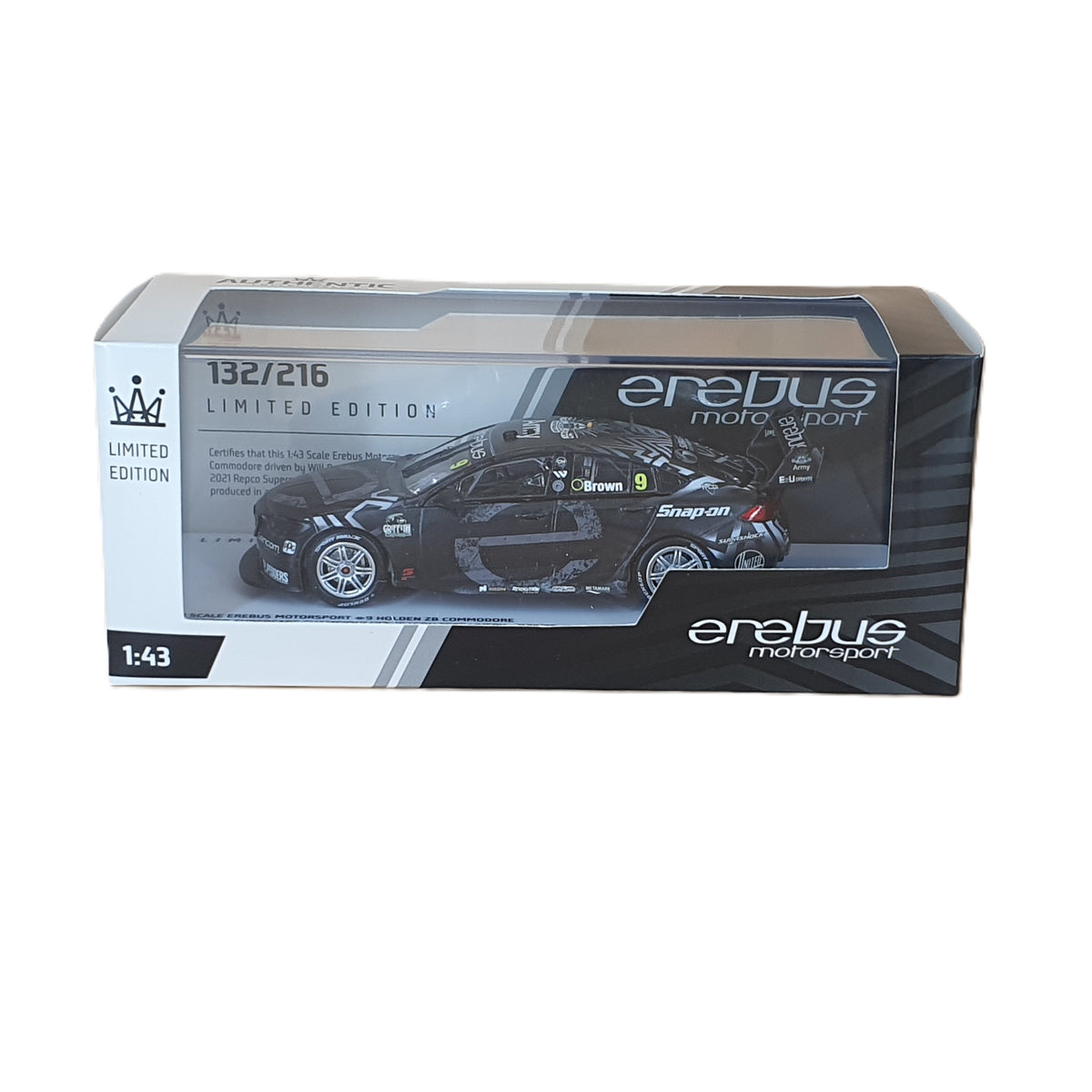 1:43 2021 Will Brown -- #9 Erebus Test Livery - Authentic Collectables