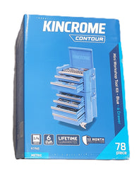 KINCROME - 10" 6 Drawer Contour Mini Workshop Tool Kit Blue - 78 Piece - K1940