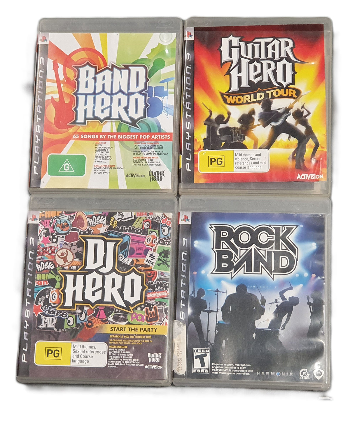 Guitar Hero Games - Playstation 3 Games - Band Hero & DJ Hero & World Tour & Rock Band