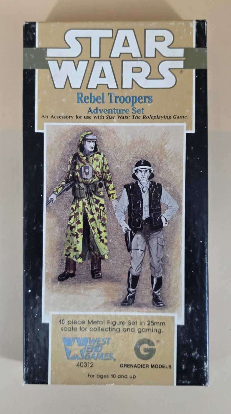 West End Games 1990 Star Wars Rebel Troopers Adventure Set - 10 Piece 25mm Metal Figures in Box
