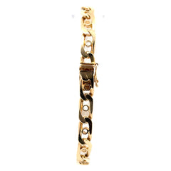 14ct Yellow Gold Alternating Pierced Link Chain Bracelet