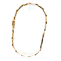 14ct Yellow Gold Alternating Pierced Link Chain Bracelet