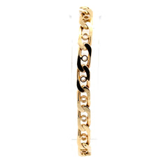 14ct Yellow Gold Alternating Pierced Link Chain Bracelet