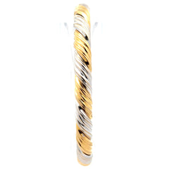 18ct Twisted Two-Tone Yellow Gold Bangle Bracelet