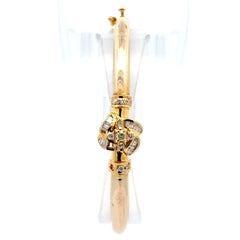 14ct Yellow Gold Diamond Floral Knot Bangle