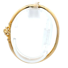 14ct Yellow Gold Diamond Floral Knot Bangle