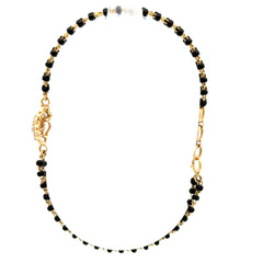 18ct Yellow Gold Black Beaded Floral Bracelet
