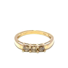 10ct Champagne Diamond Three-Stone Ring