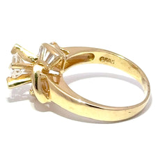 14ct Yellow Gold Cubic Zirconia Swirl Cocktail Ring