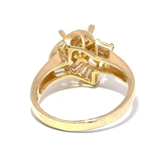 14ct Yellow Gold Cubic Zirconia Swirl Cocktail Ring