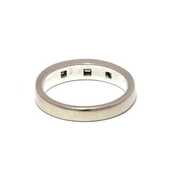 18ct White Gold Three-Stone Diamond Flush Set Band Ring