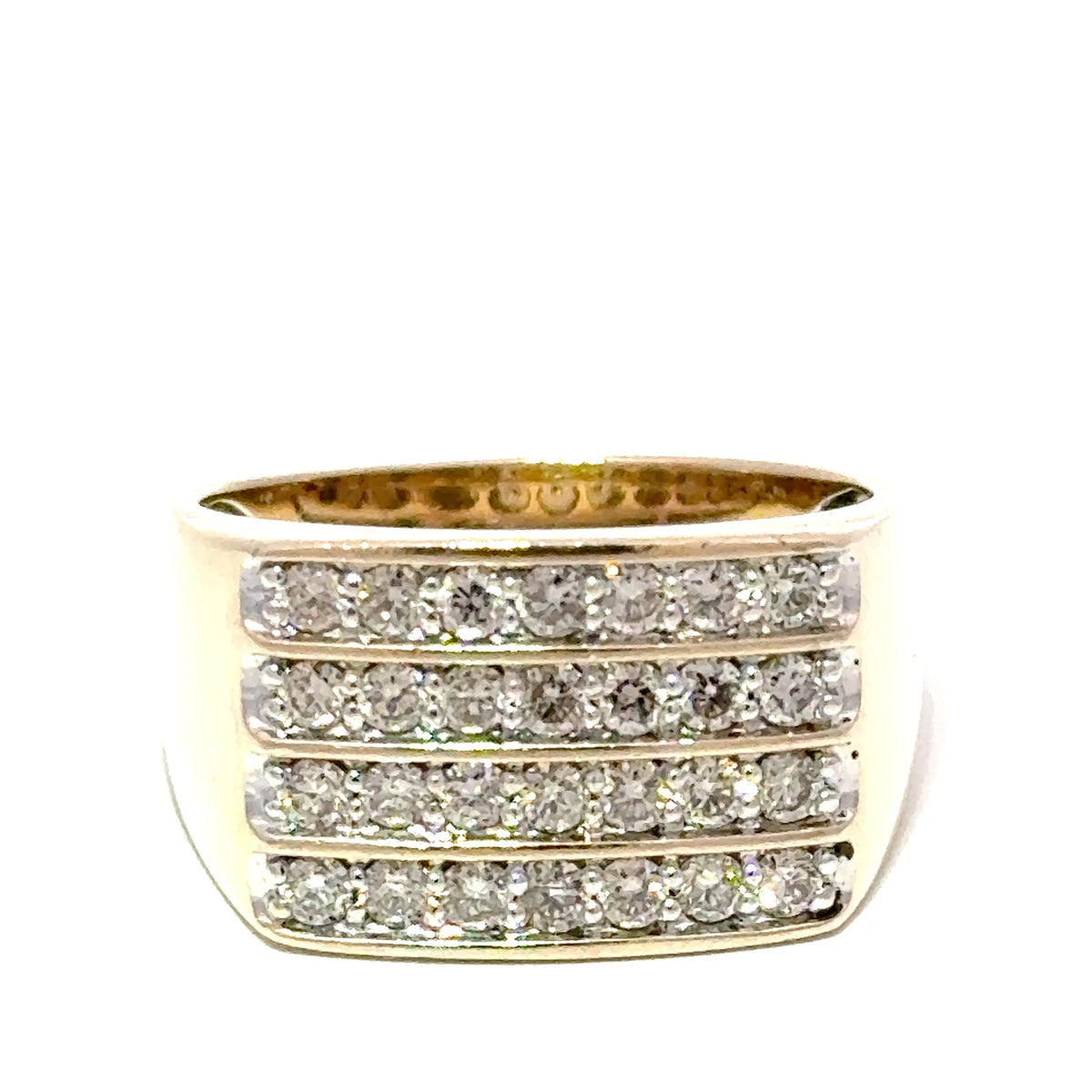 9ct Four-Row Diamond Band Ring