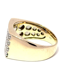 9ct Four-Row Diamond Band Ring