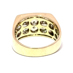 9ct Four-Row Diamond Band Ring