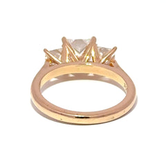 18ct Rose Gold Three-Stone Princess Cut Diamond Ring