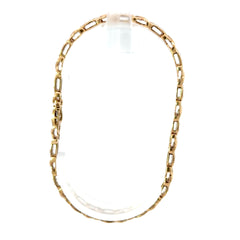 9ct Yellow Gold Diamond Crisscross Link Chain Bracelet