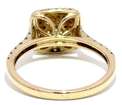 9ct Yellow Gold Diamond Cluster Double Halo Ring