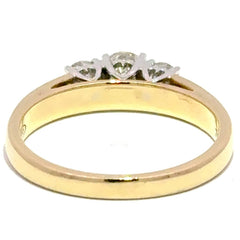 18ct Yellow Gold Three-Stone Diamond Ring with Channel-Set Band
