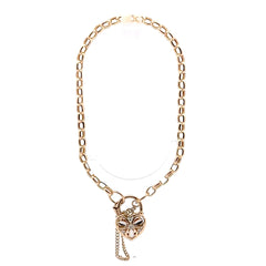 9ct Yellow Gold Diamond Heart Padlock Charm Belcher Bracelet