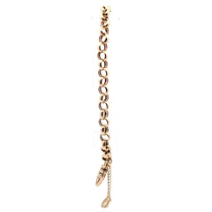 9ct Yellow Gold Diamond Heart Padlock Belcher Bracelet