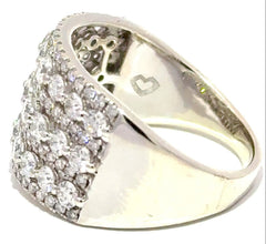 9ct White Gold Lab Grown Multi-Row Diamond Wide Band Ring