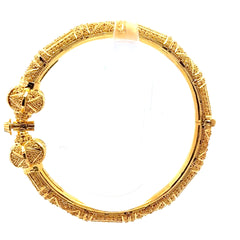 21ct Yellow Gold Filigree Bangle Bracelet