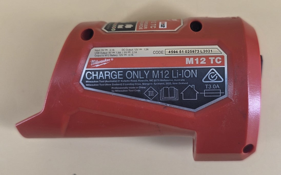 Milwaukee Battery Charger M12 TC Includes Milwaukee Power Adapter