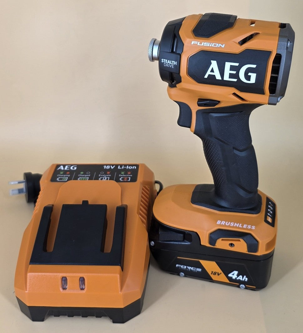 AEG 18V Fusion Stealth Impact Driver (A18FSIDBL0) with Battery and Charger - Like New