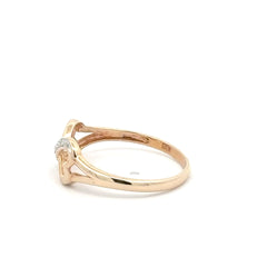 9ct Yellow Gold Diamond Accent Infinity Ring