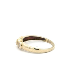 9ct Yellow Gold Three-Stone Bezel Diamond Ring