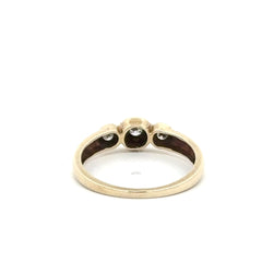 9ct Yellow Gold Three-Stone Bezel Diamond Ring