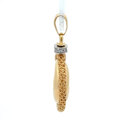 18ct Yellow Gold Crescent Moon Face Mesh Pendant with Cubic Zirconia Accent