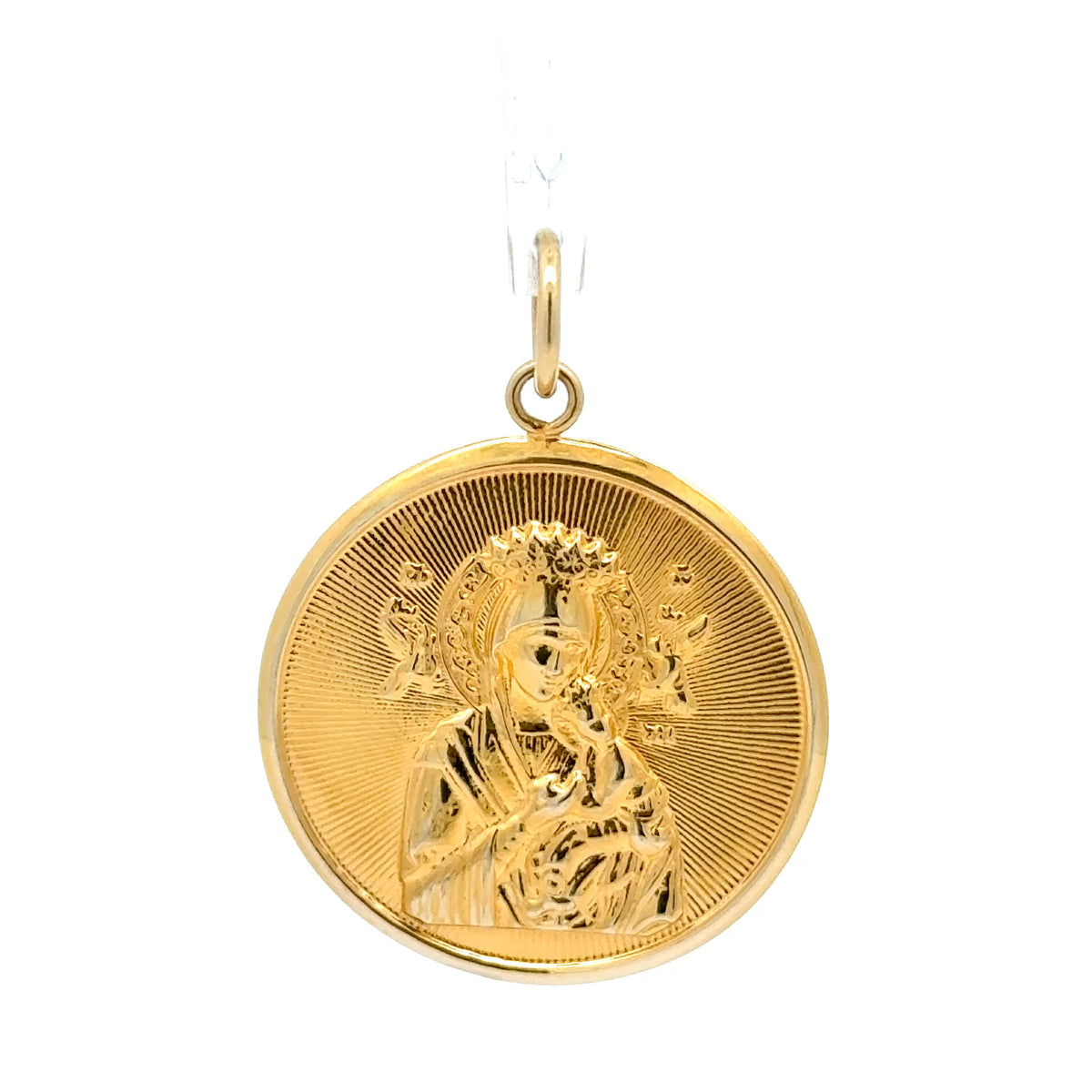 18ct Yellow Gold Madonna and Child Medallion Pendant