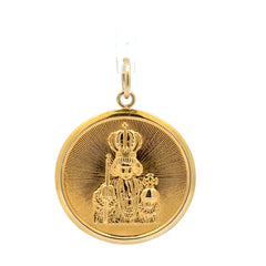 18ct Yellow Gold Madonna and Child Medallion Pendant