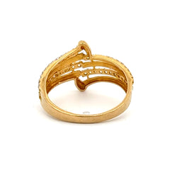 22ct Yellow Gold Intertwining Diamond Multi-Band Ring
