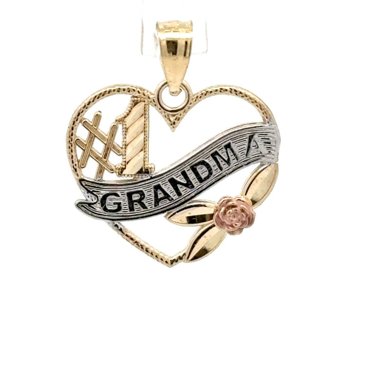 9ct Yellow Gold #1 Grandma Heart Pendant