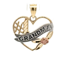 9ct Yellow Gold #1 Grandma Heart Pendant