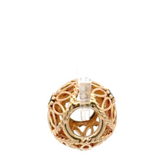 14ct Yellow Gold Floral Filigree Charm with Black Stone