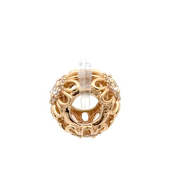 14ct Pandora Yellow Gold Openwork Floral Diamond Cocktail Charm