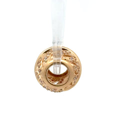 14ct Pandora Yellow Gold Cubic Zirconia Openwork Leaf Pendant