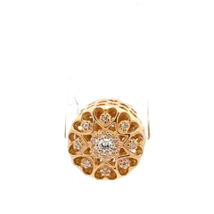 14ct Pandora Yellow Gold Intricate Heart Motif Floral Design Piece