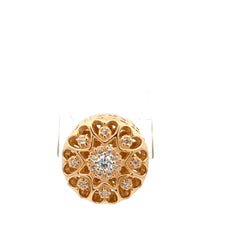 14ct Pandora Yellow Gold Intricate Heart Motif Floral Design Piece