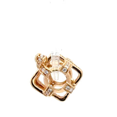 14ct Pandora Yellow Gold Diamond Bow Cocktail Ring