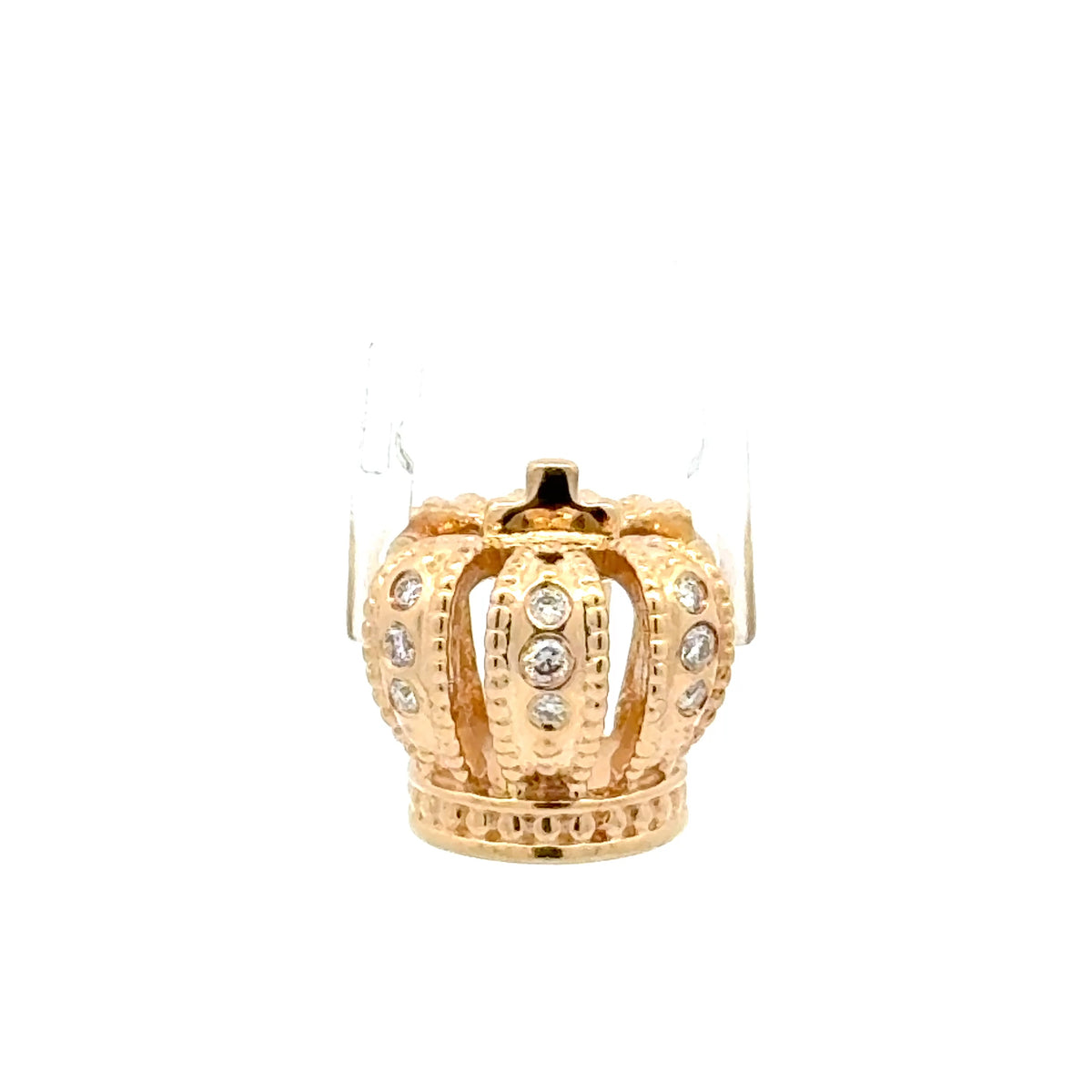 14ct Pandora Yellow Gold Diamond Crown Pendant